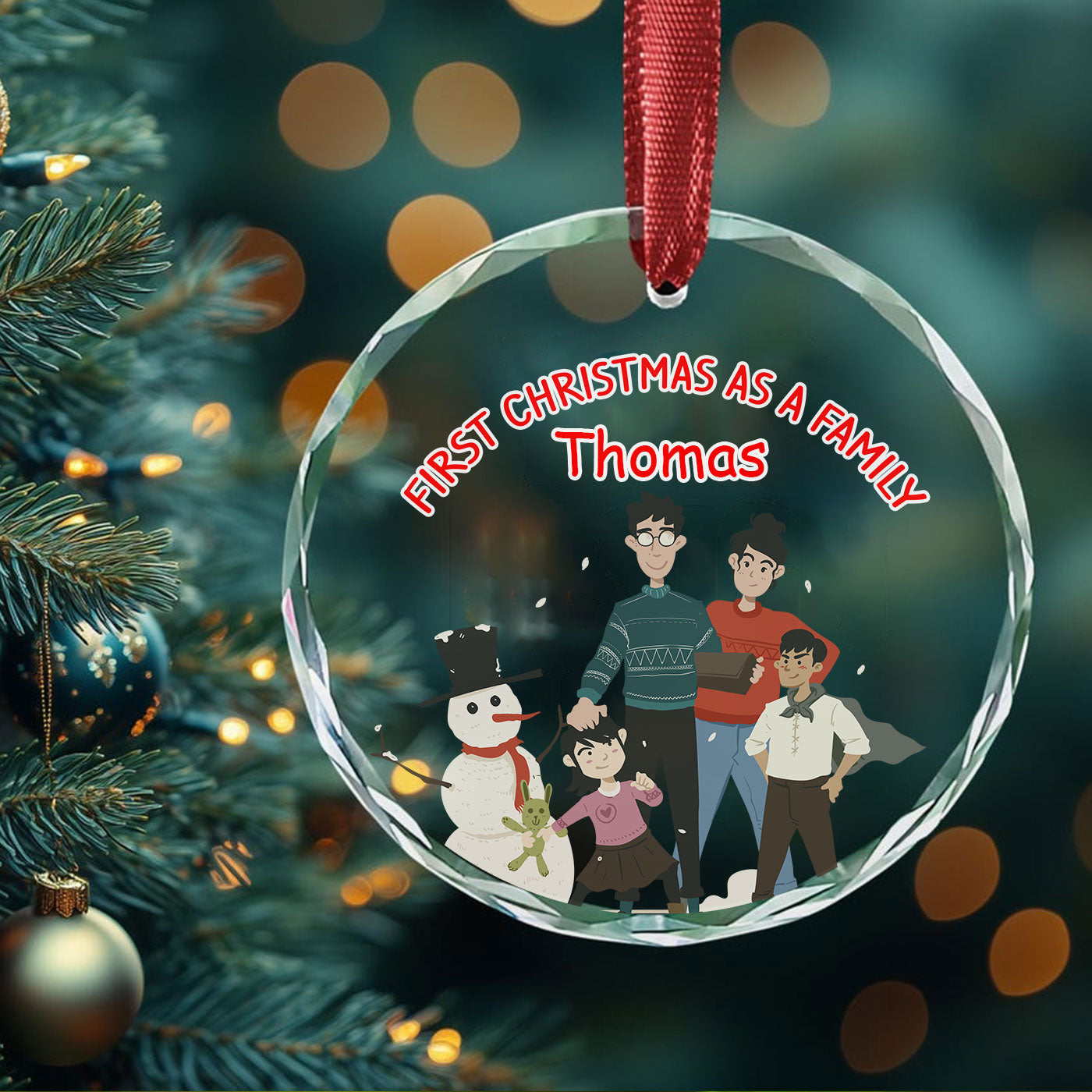 First Christmas as a Family | Celebrate a Special Holiday | Glass Ornament